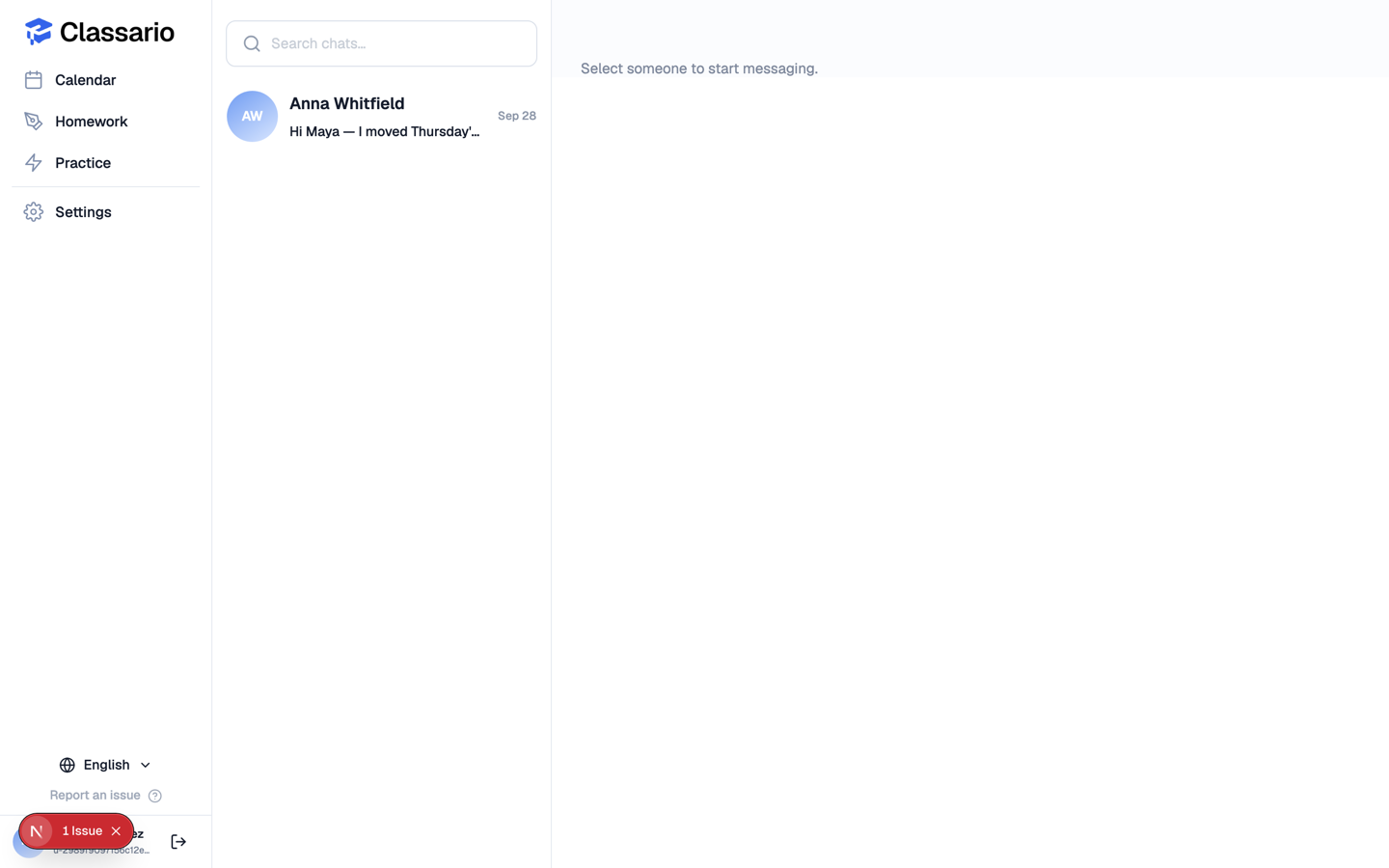 A student's view of Classario, with a short sidebar